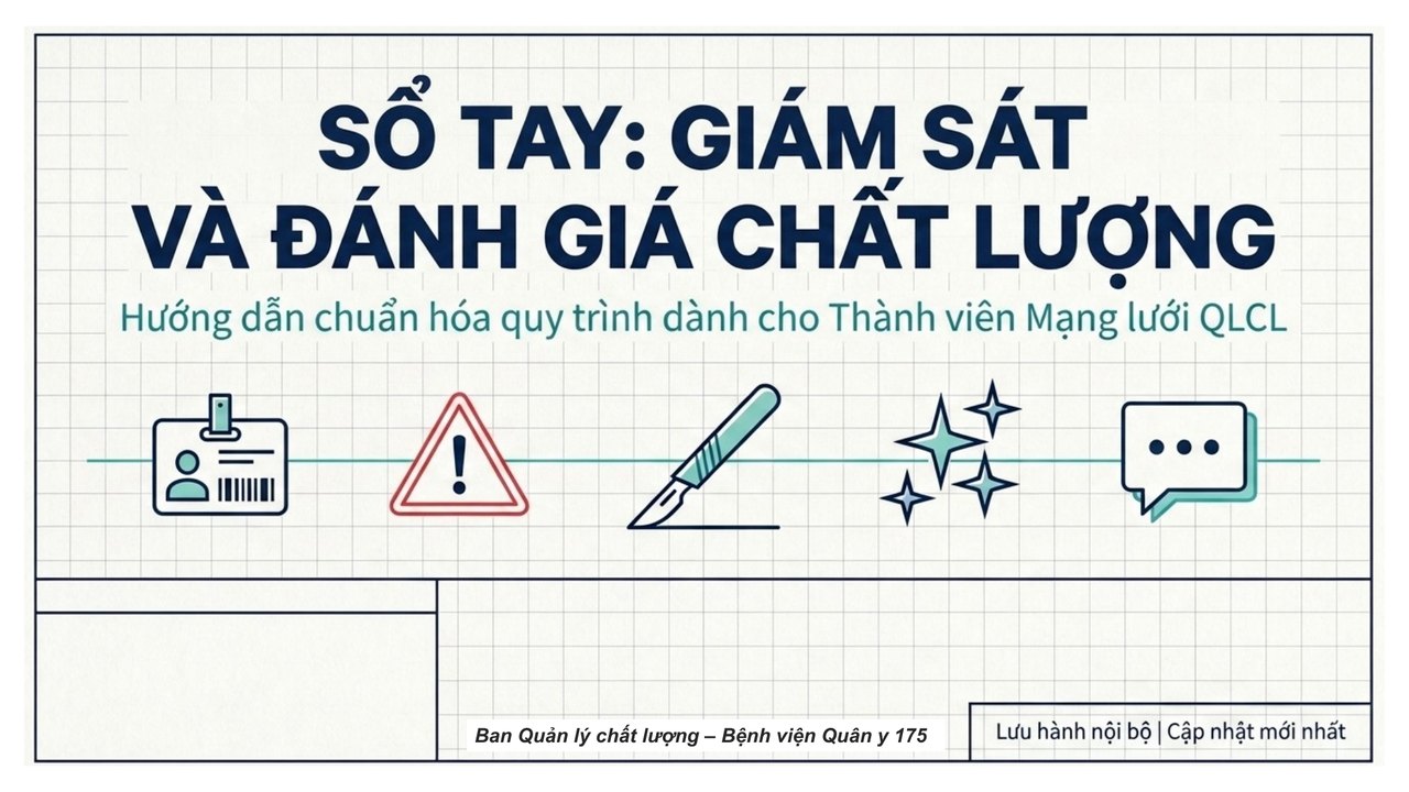 Trang bìa sổ tay Giám sát và đánh giá chất lượng